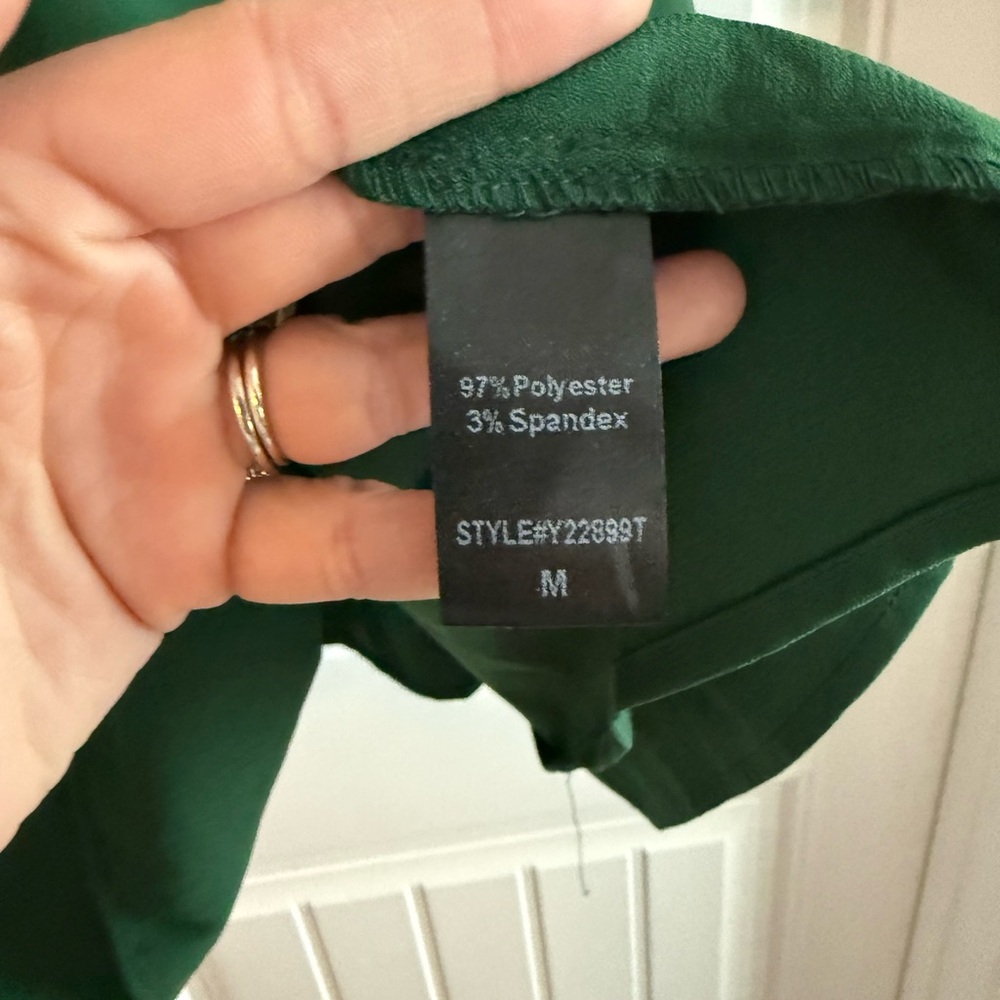 Pomander Place hunter green Kenzo smocked mini dress, size M - Picture 6 of 7